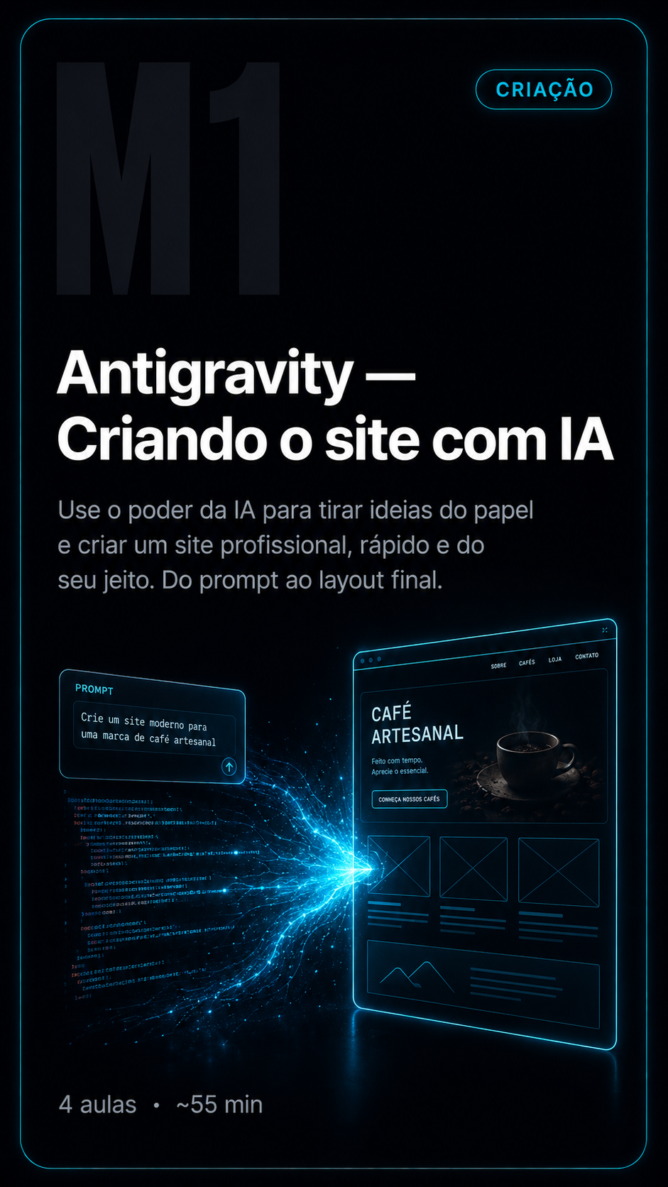 Antigravity — Criando o site com IA